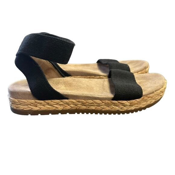 Soul Naturalizer Detail Sandals Open Toe Espadrille Size 7 Black Tan - Picture 1 of 7